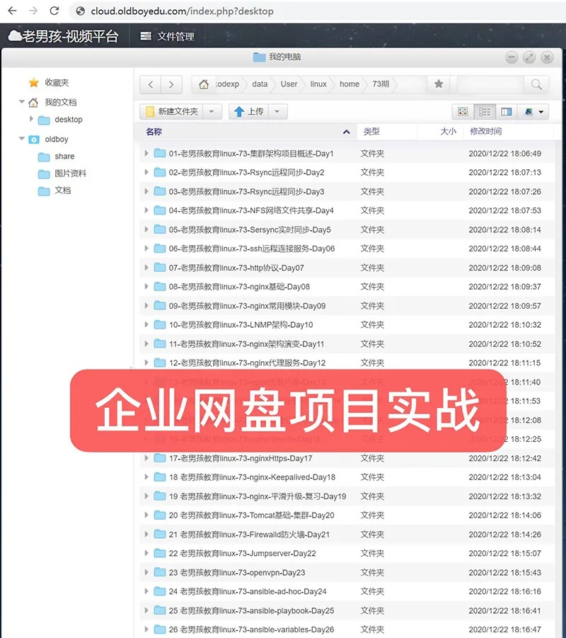 Linux运维学习项目实战案例展示，老男孩培训学习